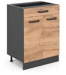 Vicco K&uuml;chenunterschrank R-Line Goldkraft Eiche 60 cm mit Schublade ohne