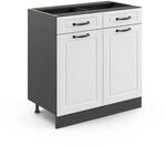 Vicco K&uuml;chenunterschrank R-Line Wei&szlig; Landhaus/Anthrazit 80 cm ohne Arbeitsplatte