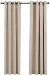 vidaXL Verdunkelungsvorh&auml;nge &Ouml;sen Leinenoptik 2 Stk Beige 140x225 cm