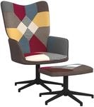 vidaXL Relaxsessel mit Hocker Patchwork Stoff Modell 3
