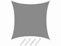 AMANKA Polyester Sonnensegel Wasserdicht - 4 x 4 m Quadratisch Grau