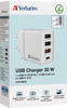 Ladegerät 30W, 1x USB-C , 3x USB-A - weiß, PD 3.0, QC 3.0