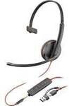 Poly Blackwire 3215 Monaural USB-C-Headset + 3,5 mm-Stecker + USB-C/A-Adapter