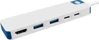 Hyper HD4101BUGL, Hyper HyperDrive Flex 5 Port USB-C Hub, Dockingstation wei&szlig;/blau