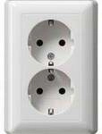 Schutzkontakt Doppelsteckdose 16 Ampere 250 Volt mit Vollplatte Standard 55