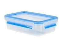 CLIP & CLOSE Frischhaltedose 0,8 Liter - transparent/blau, rechteckig,...