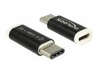 USB 2.0 Adapter, USB-C Stecker > Micro-USB Buchse - schwarz