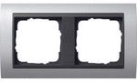 Abdeckrahmen 2-fach Aluminium mit Zwischenrahmen, bruchsicher, f&uuml;r Unterputzmontage