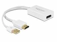 Adapter, USB-A + HDMI Stecker > DisplayPort Buchse - weiß, 25cm