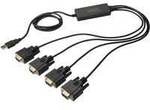 USB 2.0 Adapterkabel, USB-A Stecker > 4x Seriell RS232 Stecker