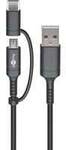 USB 2.0 Kabel, USB-A Stecker > USB-C + Micro-USB Stecker