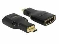 micro HDMI-D Stecker > HDMI-A Buchse 4K, Adapter - schwarz, High Speed HDMI mit