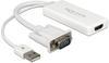 USB 2.0 Adapter, USB-A + VGA Stecker > HDMI Buchse - weiß, 25cm