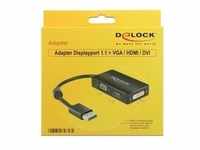 Adapter Displayport > VGA/HDMI/DVI-D - schwarz, 16 cm