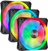iCUE QL120 RGB 3er 120x120x25, Gehäuselüfter - schwarz, 3er Pack, inkl Lighting