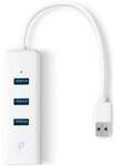 3-Port-USB3.0-Hub & Gigabit-Ethernet-Adapter, USB-Hub