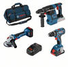 3-teiliges 18Volt-Werkzeug-Set, GSR + GWS + GBH, ProCORE - blau, 2x Li-Ion Akku