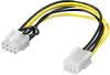 Internes Stromkabel PCIe 6-Pin auf 8-Pin, Adapter - schwarz/gelb, 19,5 cm