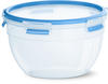 CLIP & CLOSE Frischhaltedose 2,6 Liter - transparent/blau, rund, Ø 21,8cm