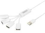Slim Spider USB-Hub, USB-A 2.0 Stecker > 4x USB-A Buchse