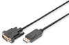 Adapterkabel DisplayPort > DVI-D, Interlock - schwarz, 2 Meter, mit