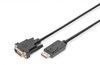 Adapterkabel DisplayPort > DVI-D, Interlock - schwarz, 3 Meter, mit