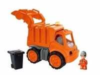 Power-Worker Müllwagen + Figur, Spielfahrzeug - orange/grau