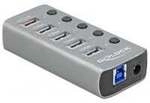 USB 3.2 Gen 1 Hub mit 4 Ports + 1 Schnellladeport + 1 USB-C PD 3.0 Port, USB-Hub
