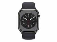 Watch Series 8, Smartwatch - graphit, 41 mm, Sportarmband, Edelstahl-Gehäuse, LTE