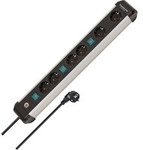 Premium-Alu-Line Steckdosenleiste 6-fach, 3x 2fach schaltbar