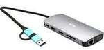 USB 3.0 USB-C/Thunderbolt 3x Display Travel Nano Dock LAN Power Delivery 100W,