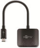 USB Adapter, USB-C Stecker > HDMI + DisplayPort Buchse - schwarz, 12cm