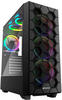 RGB HEX, Tower-Gehäuse - schwarz, Seitenteil aus gehärtetem Glas