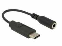 USB 2.0 Adapter, USB-C Stecker > 3,5mm Klinkenbuchse - schwarz, 14cm