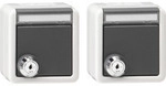 Set 2 Schutzkontakt Steckdosen mit Klappdeckel und Schloss