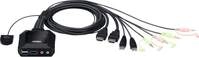 Aten CS22H 2-Port USB 4K HDMI Kabel KVM Switch mit Audio und Remote
