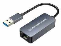 Conceptronic ABBY12G Gigabit Ethernet USB 3.0 Adapter mit USB-Hub, GbE
