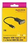 Delock Adapter USB Type-C&trade; 1 x Seriell DB9 RS-232 15cm schwarz