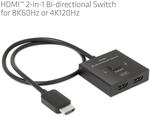 Club 3D HDMI 2-in-1 bidirektionaler Switch 0,5m f&uuml;r 8K60Hz oder 4K120Hz