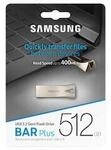Samsung BAR Plus USB-Stick Typ-A, 512 GB mit Schl&uuml;sselring Champagne Silver