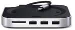 Satechi Stand Hub Mac Mini M4 SSD Enclosure Silber