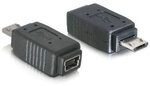 DeLOCK USB 2.0 Adapter micro-B St. zu mini USB 5pin Bu. 65063 schwarz