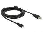 DeLOCK USB 2.0 Kabel 3m USB-A zu microUSB-B St./St. schwarz