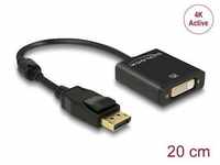 Delock Adapter DisplayPort 1.2 Stecker > DVI Buchse 4K Aktiv schwarz (20 cm) 62599