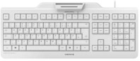 Cherry Secure Board 1.0 Tastatur mit Smart Card Reader USB wei&szlig;-grau