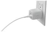 Belkin 65W Dual USB-C Ladeger&auml;t, Power Deliver, PPS, wei&szlig; + 2m USB-C/USB-C Kabel