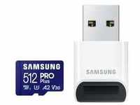 Samsung PRO Plus 512 GB microSDXC-Speicherkarte (2023) mit USB-Adapter MB-MD512SB/WW