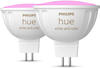 Philips Hue White & Color Ambiance MR16 LED-Lampe 400lm, 2er Pack 49164900