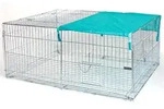 Jungtier-Freilaufgehege 144 x 112 x 60cm, Freigehege f&uuml;r Kleintiere mit Sonnenschutz
