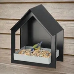 Vogelfutterhaus aus Metall, wetterfest, offenes Design, 19,4x12,3x23,2cm,
